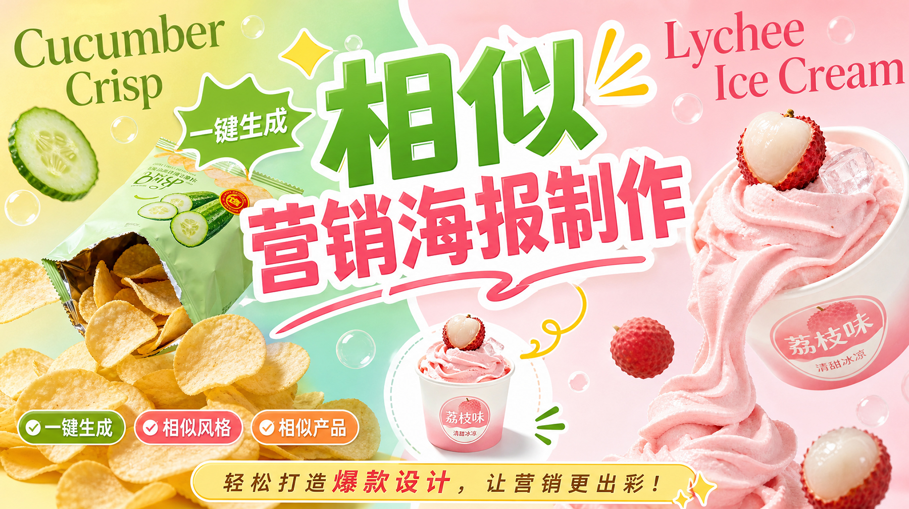 1分钟换产品出营销海报？AI画布一键白底图秒变营销海报