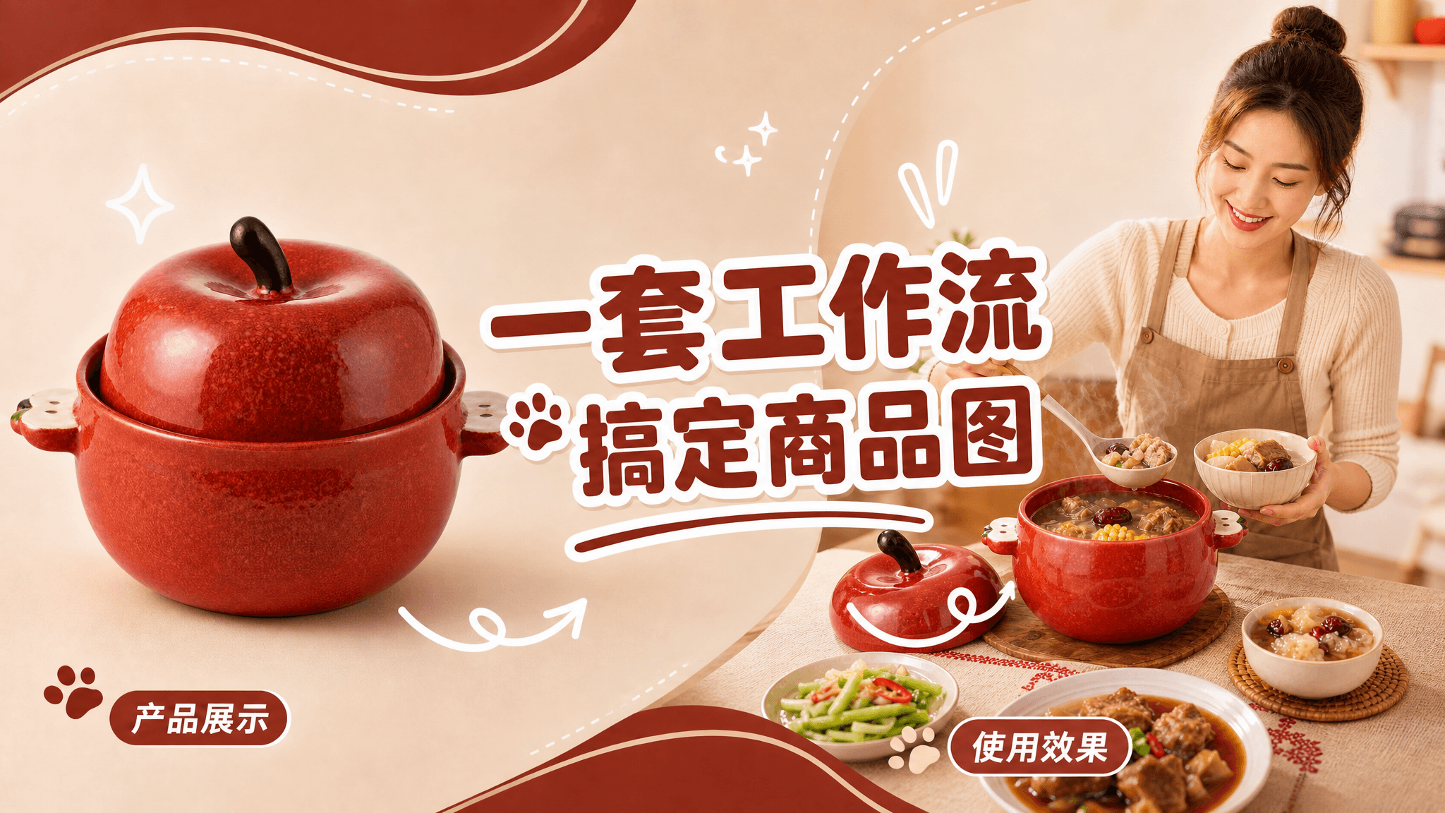 用千鹿AI画布制作电商详情页，1套工作流全搞定