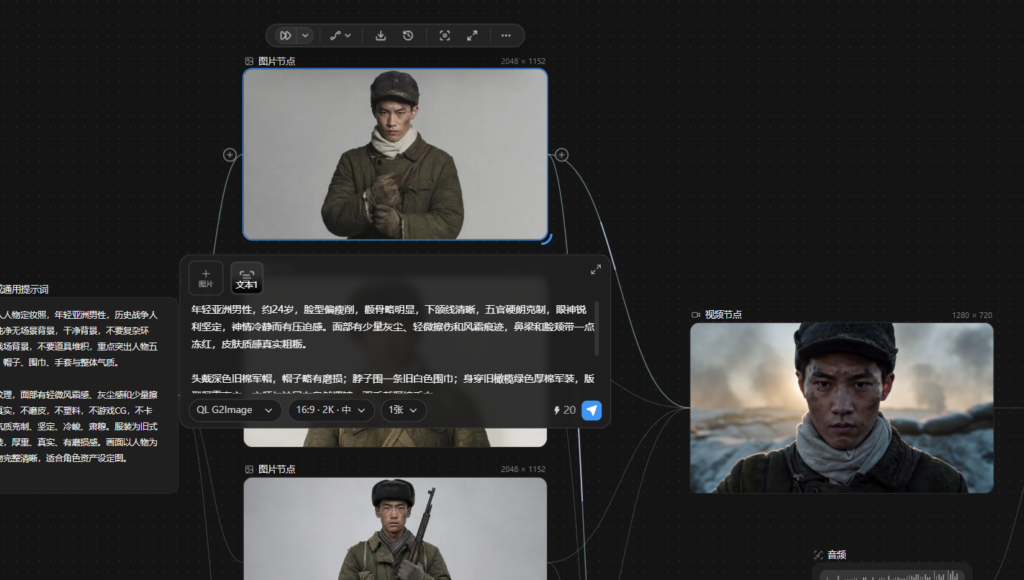 QL G2Image人物生成面板的16比9和2K参数