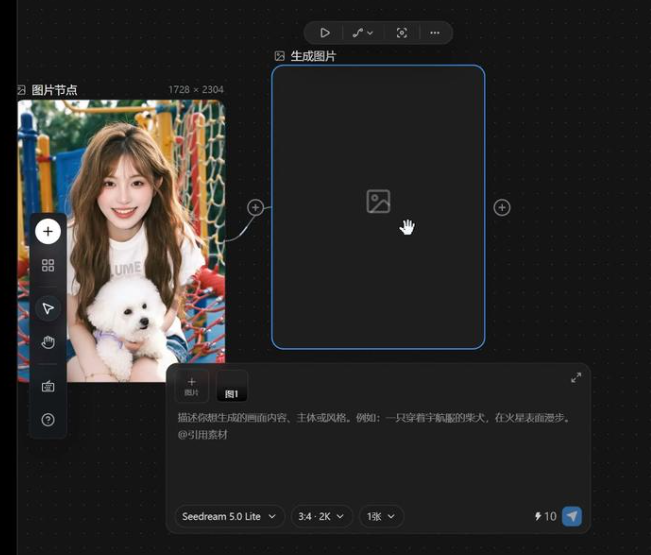 AI动漫实景vlog起点：真人与宠物照片已位于图片节点