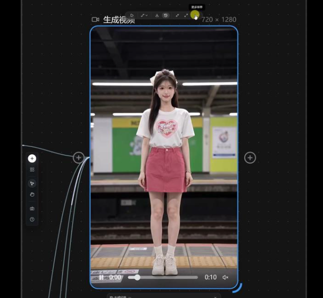 千鹿AI画布10秒地铁变装结果节点
