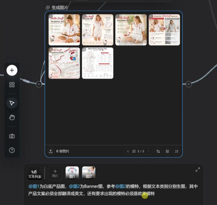 千鹿AI画布生成的6张睡衣亚马逊商品配图