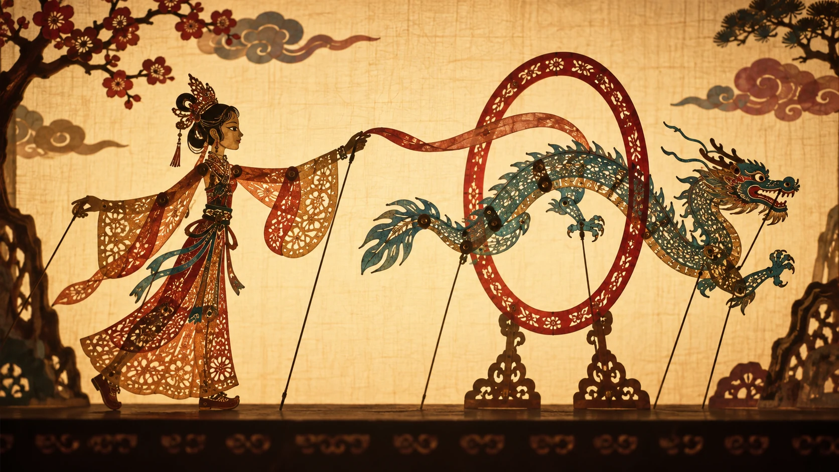 中国皮影动画风:灯幕驯龙