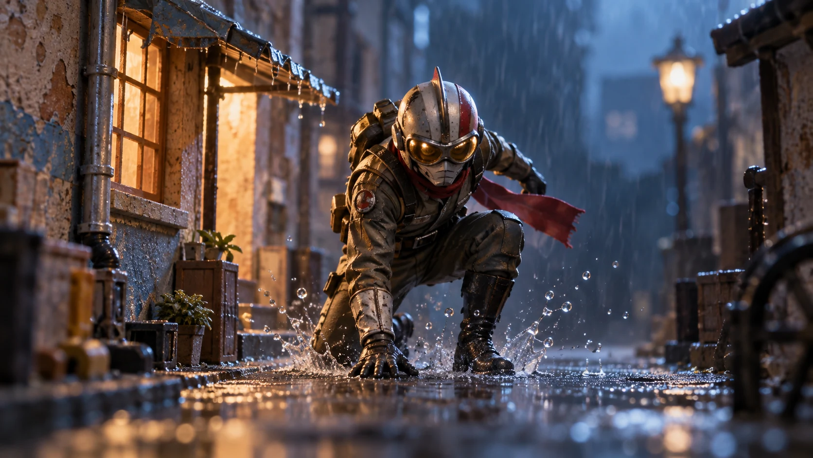 微缩特摄 CG:微缩英雄·雨巷着陆